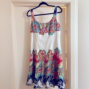 Nine West colorful floral tea dress